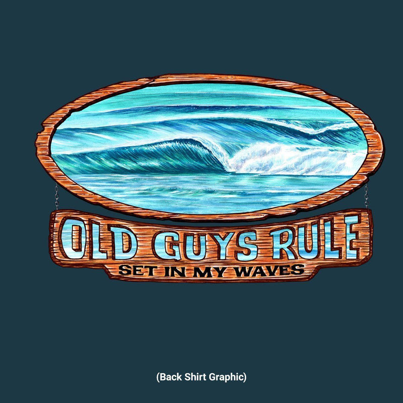 Old Guys Rule - Waves - Harbor Blue T-Shirt - Main View