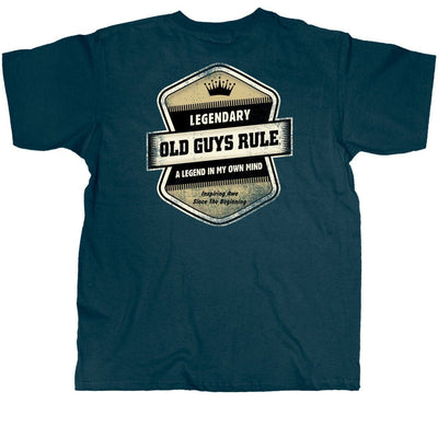 Old Guys Rule - Legend Badge  - Harbor Blue T-Shirt - Back