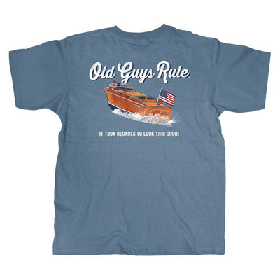 Old Guys Rule - It Took Decades - Lake Blue T-Shirt - Main View