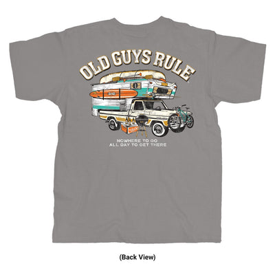 Old Guys Rule - Nowhere Vacation - Gravel T-Shirt - Back View