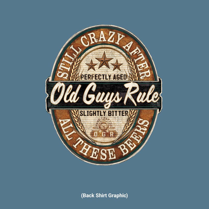 Old Guys Rule - Crazy Beers - Heather Indigo T-Shirt - Main View