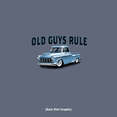 Old Guys Rule - Truck Band - Indigo Blue T-Shirt - Back Graphic