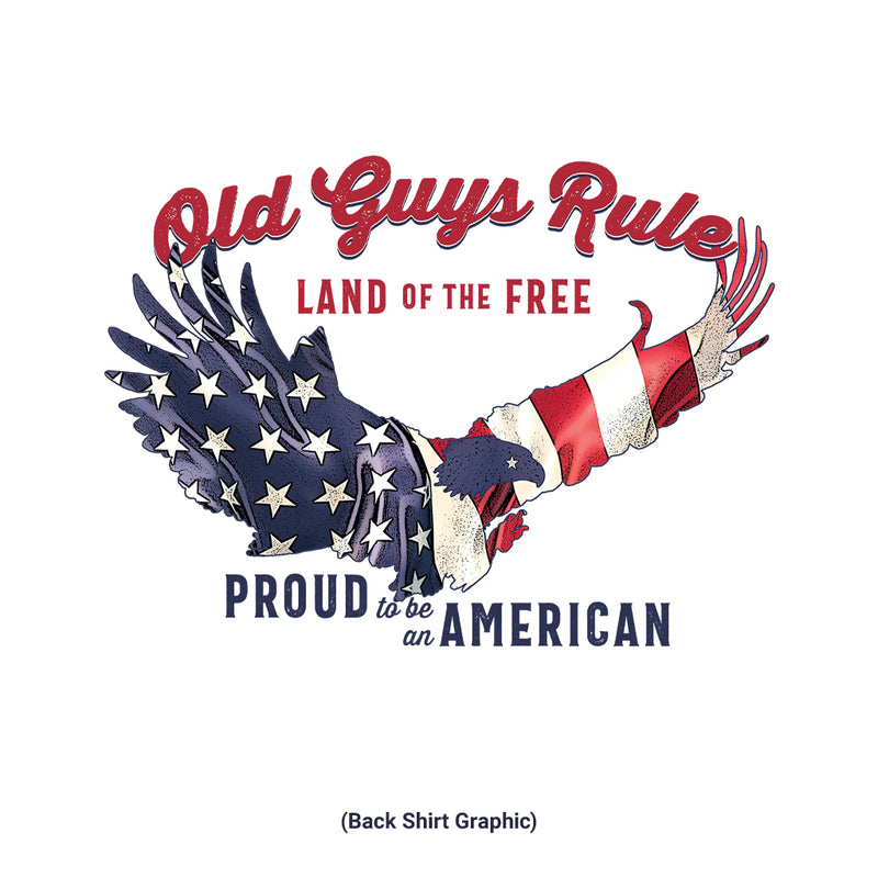 Old Guys Rule - White T-Shirt - Land of the Free - Main View