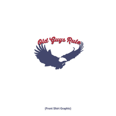 Old Guys Rule - White T-Shirt - Land of the Free - Front Graphic