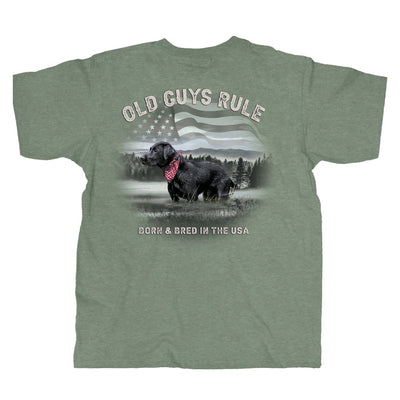 Old Guys Rule - Born & Bred - Heather Military Green T-Shirt - Main View