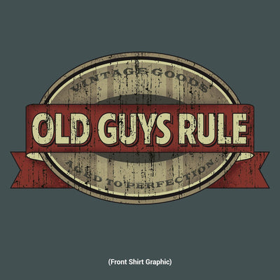 Old Guys Rule - Vintage Goods - Aged To Perfection - Dark Heather T-Shirt - Front Design