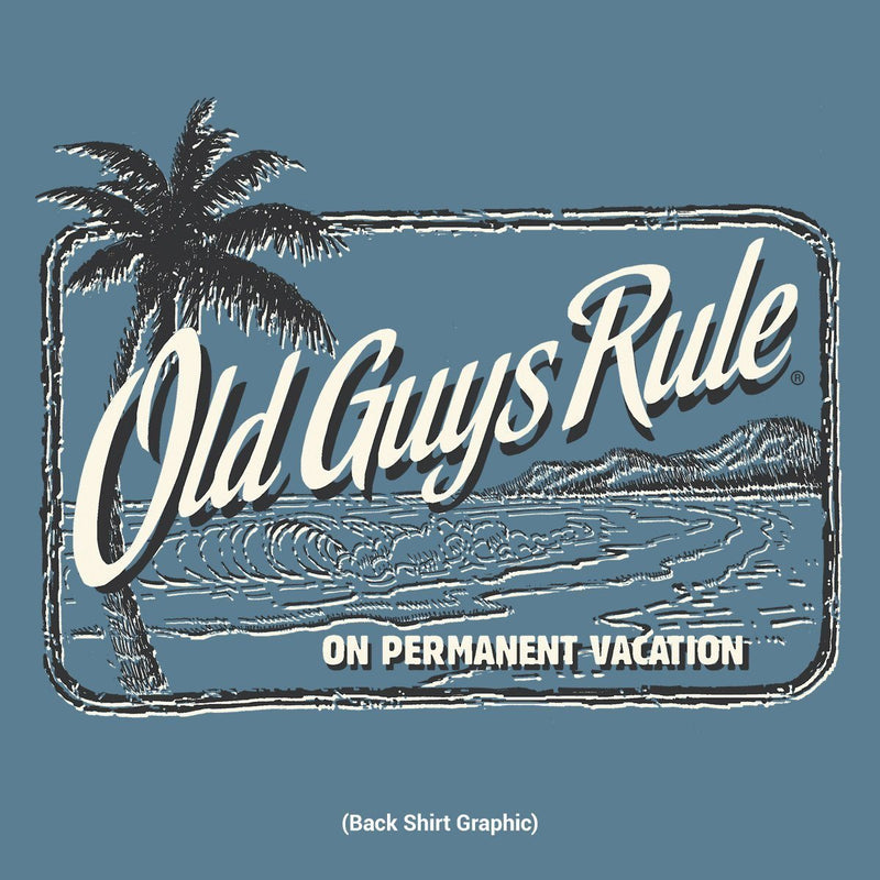 Old Guys Rule - On Permanent Vacation - Heather Indigo T-Shirt - Main View