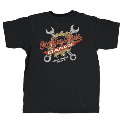 Old Guys Rule - Wrenches - Black T-Shirt - Main View