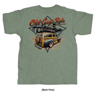 Old Guys Rule - Classic Woodie -  Heather Military Green - Back View