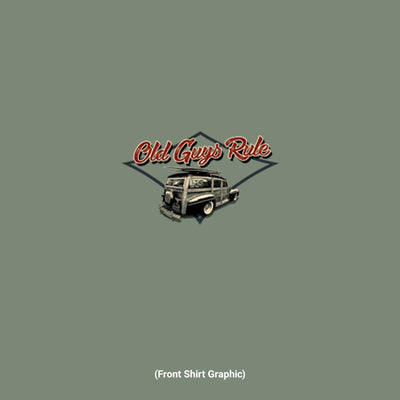 Old Guys Rule - Classic Woodie -  Heather Military Green - Front Graphic