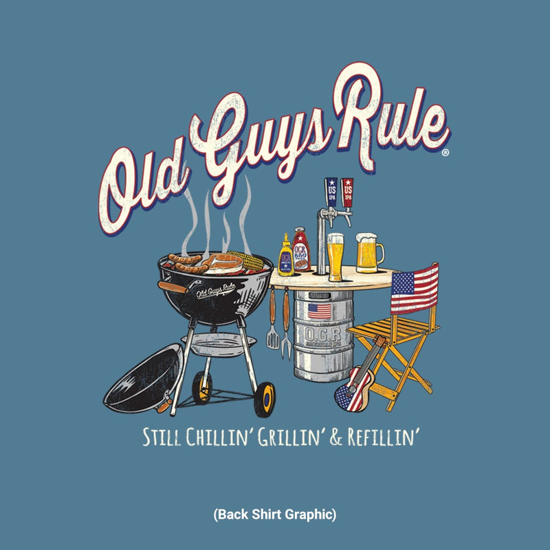 Old Guys Rule - Still Grillin - Heather Indigo T-Shirt - Main View