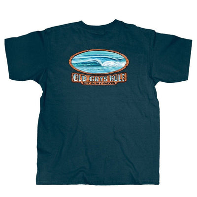 Old Guys Rule - Waves - Harbor Blue T-Shirt - Main View
