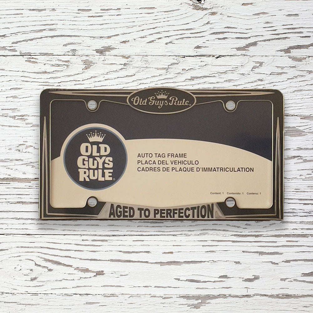 New - Aged To Perfection License Plate Frame