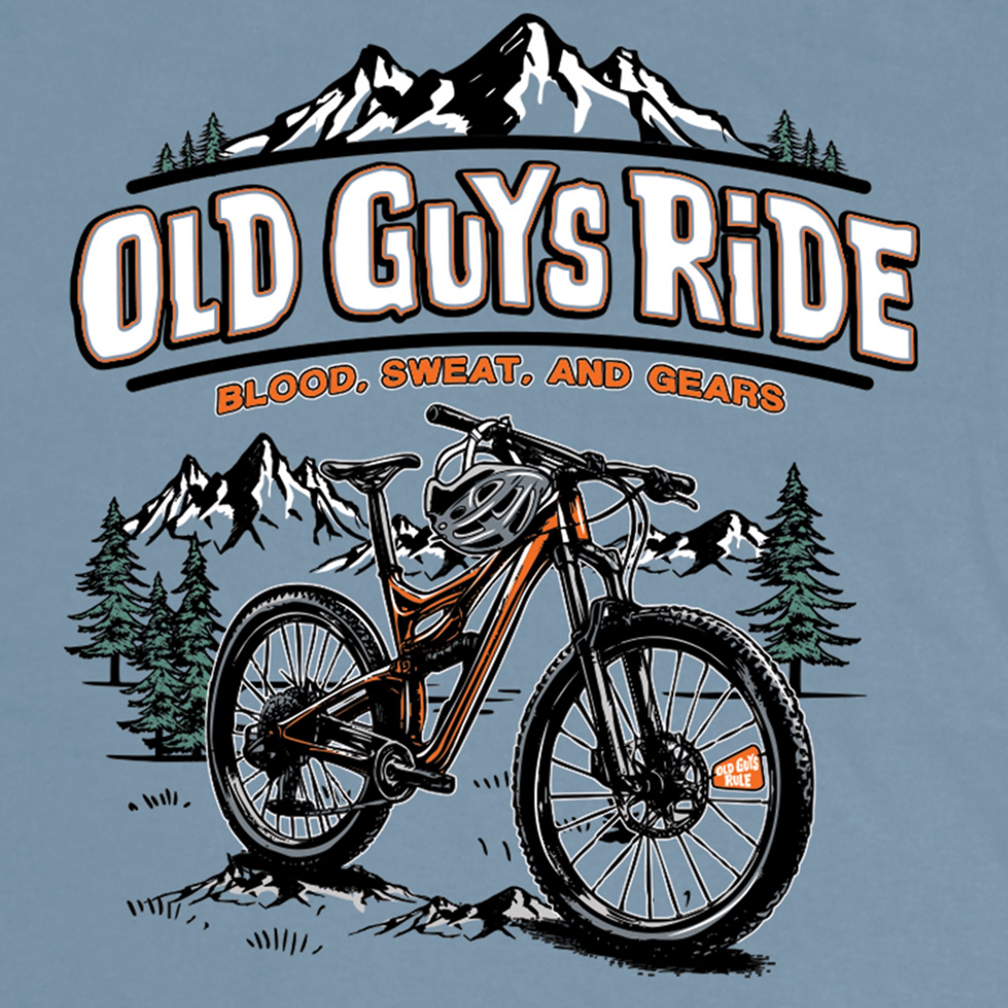 blood sweat and gears t shirt Men's Old Guys Rule Old Guys Ride T-Shirt 2XLarge Stone Blue