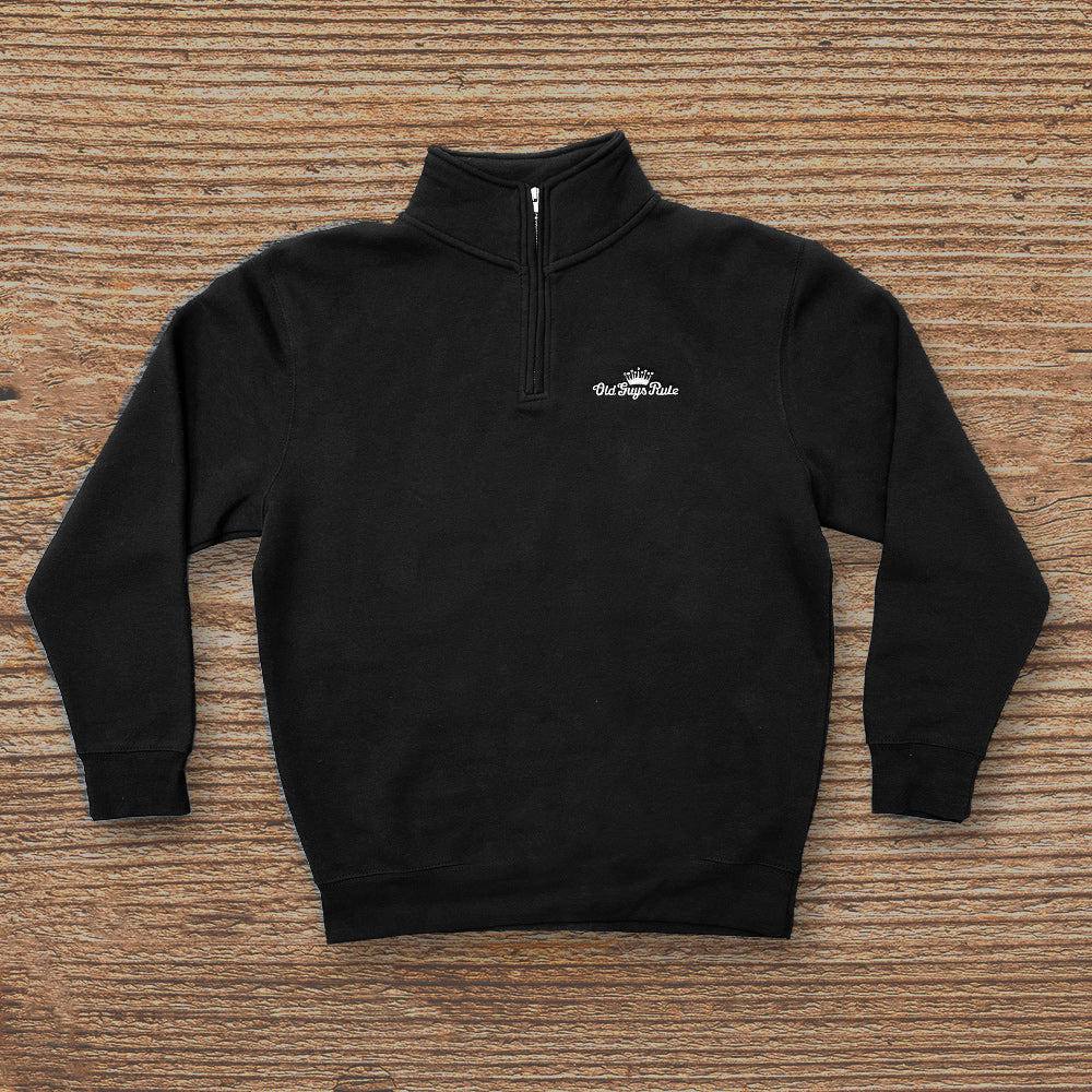 Premium Grey Black 1/4 Zip Crewneck