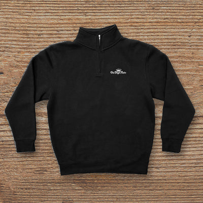 Premium Grey Black 1/4 Zip Crewneck