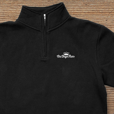 Premium Grey Black 1/4 Zip Crewneck