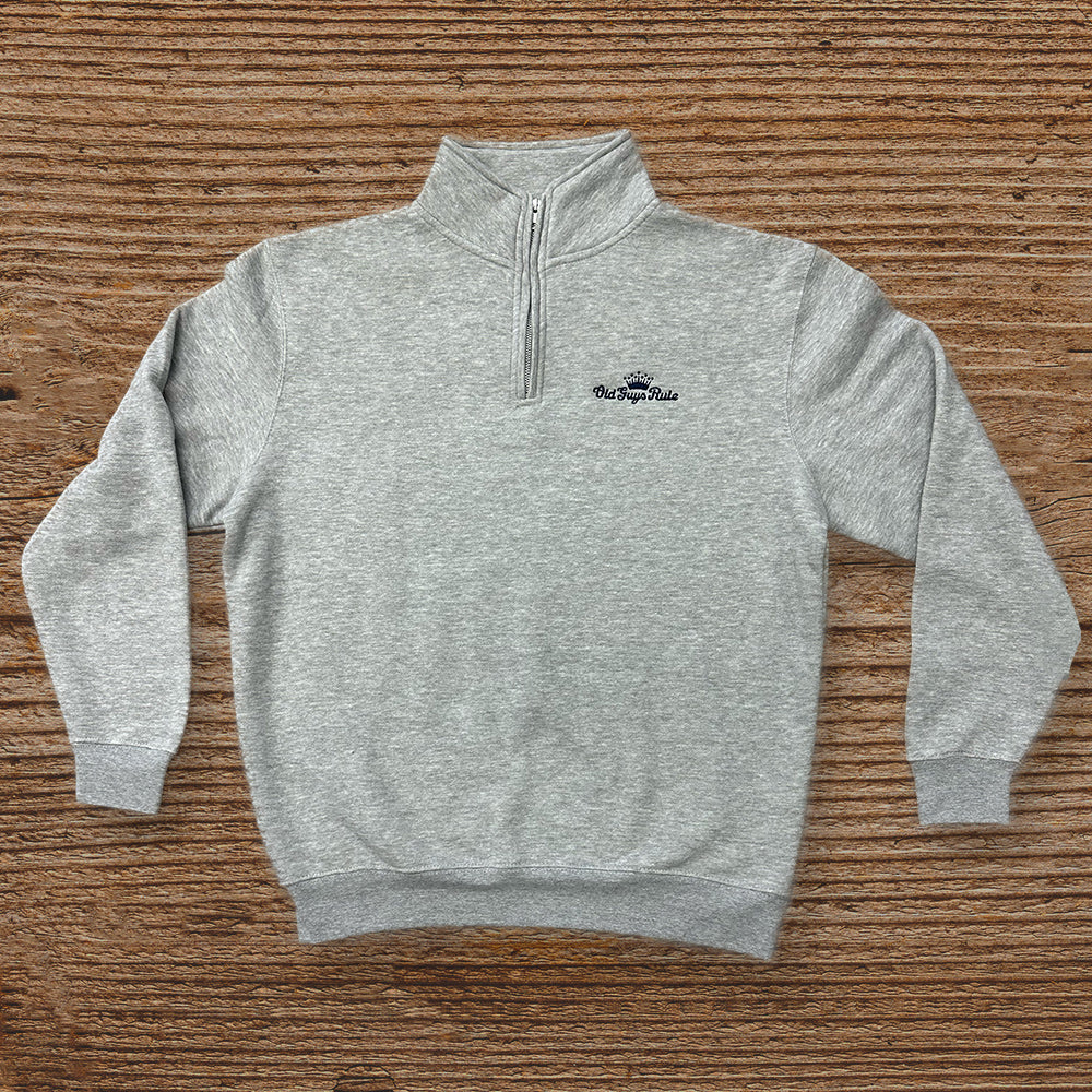 Premium Grey Heather 1/4 Zip Crewneck
