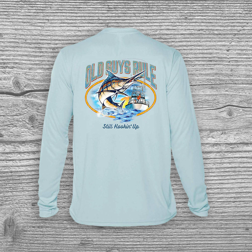 Still Hookin' Up - UPF 50+ Sun Shirt, 3XL / Arctic Blue