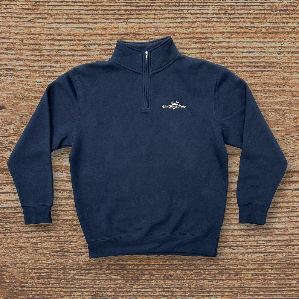 Premium Navy 1/4 Zip Crewneck