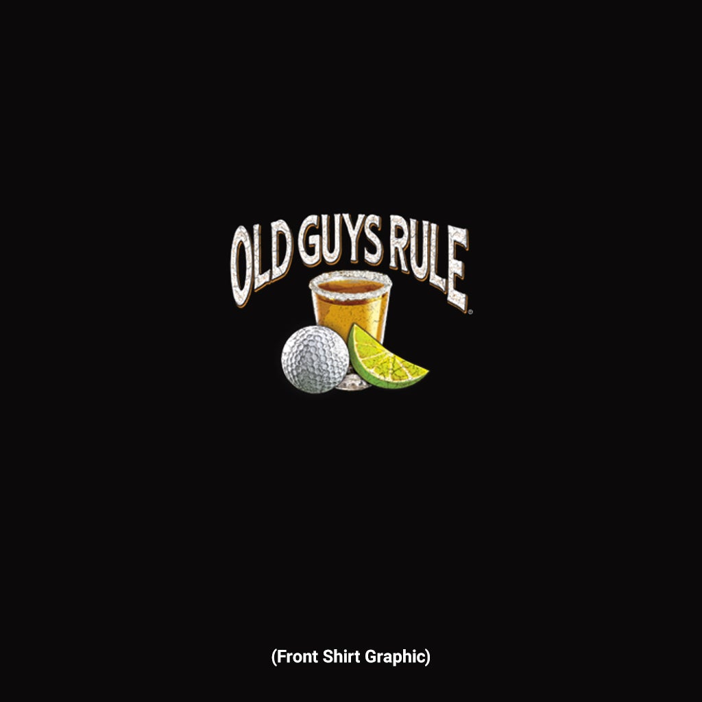 Old Guys Rule - Tequila Classic - Black T-Shirt - Front Graphic