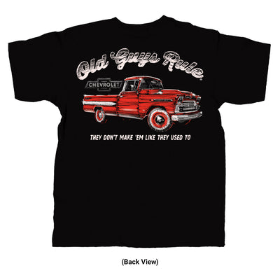 Old Guys Rule - Big Red - Black T-Shirt - Back View