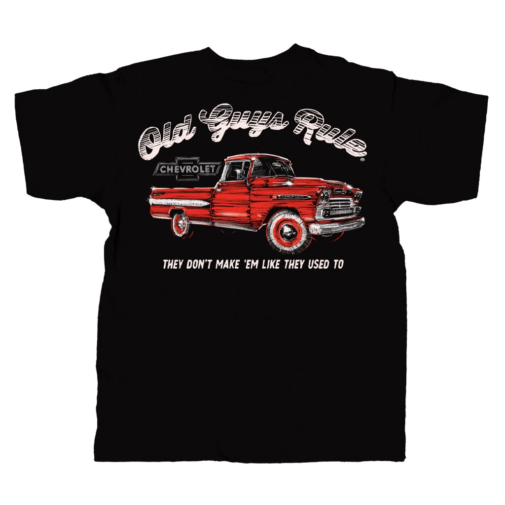 Old Guys Rule - Big Red - Black T-Shirt - Main View