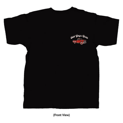 Old Guys Rule - Big Red - Black T-Shirt - Front View