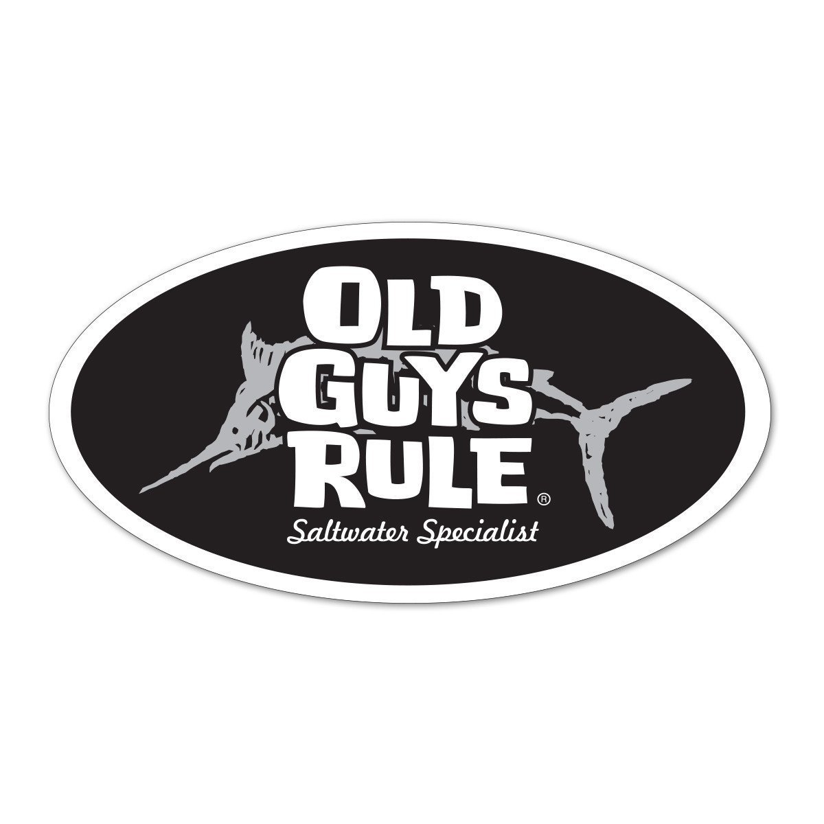 Old Guys Rule Decal - Saltwater Specialist (Black) - Old Guys Rule