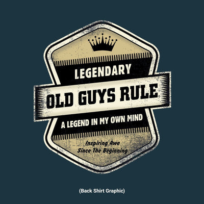 Old Guys Rule - Legend Badge  - Harbor Blue T-Shirt - Front Design