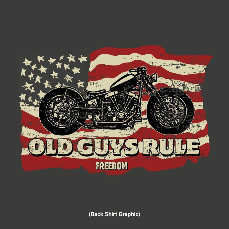 Old Guys Rule - Freedom Ride - Charcoal T-Shirt - Main View
