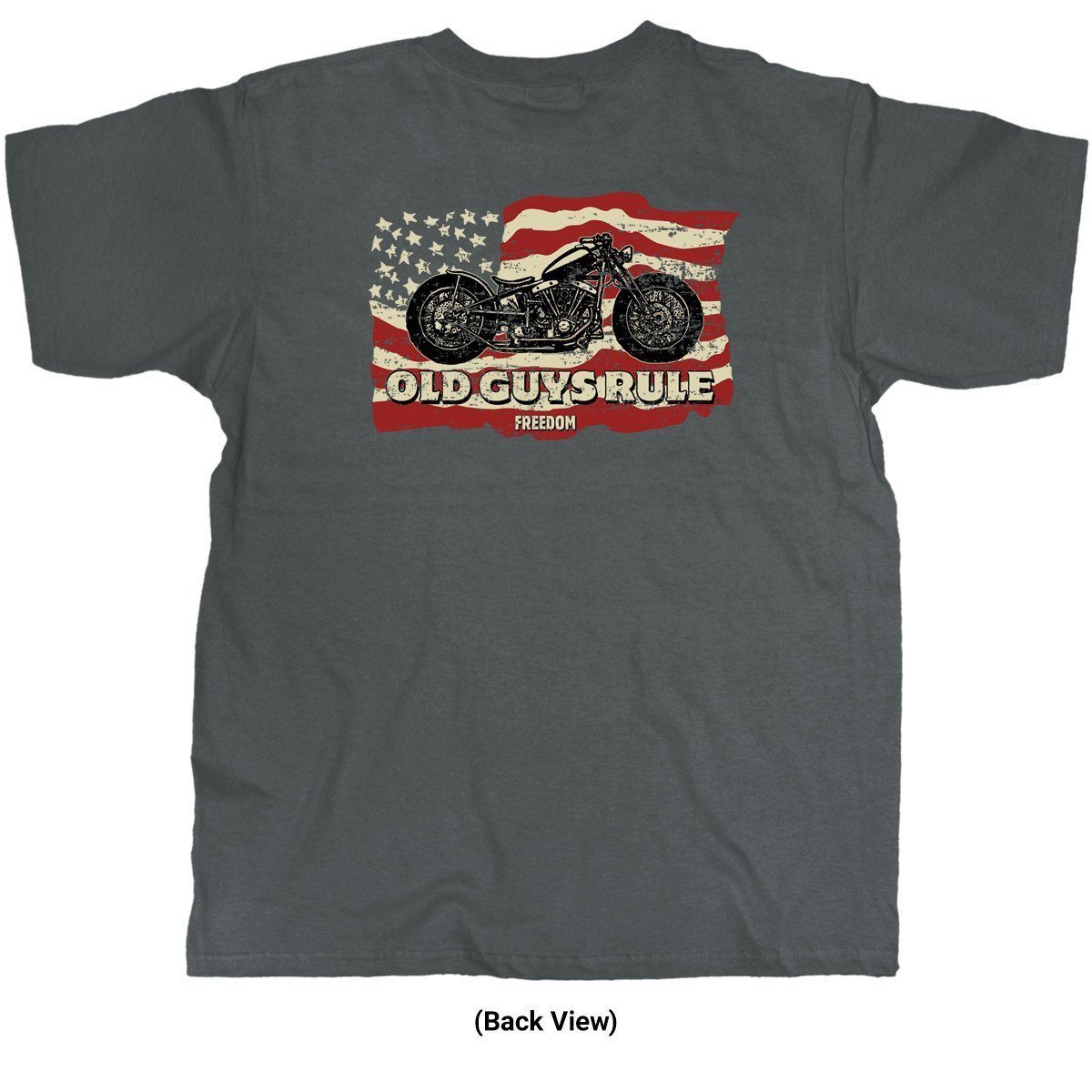 Old Guys Rule - Freedom Ride - Charcoal T-Shirt - Back