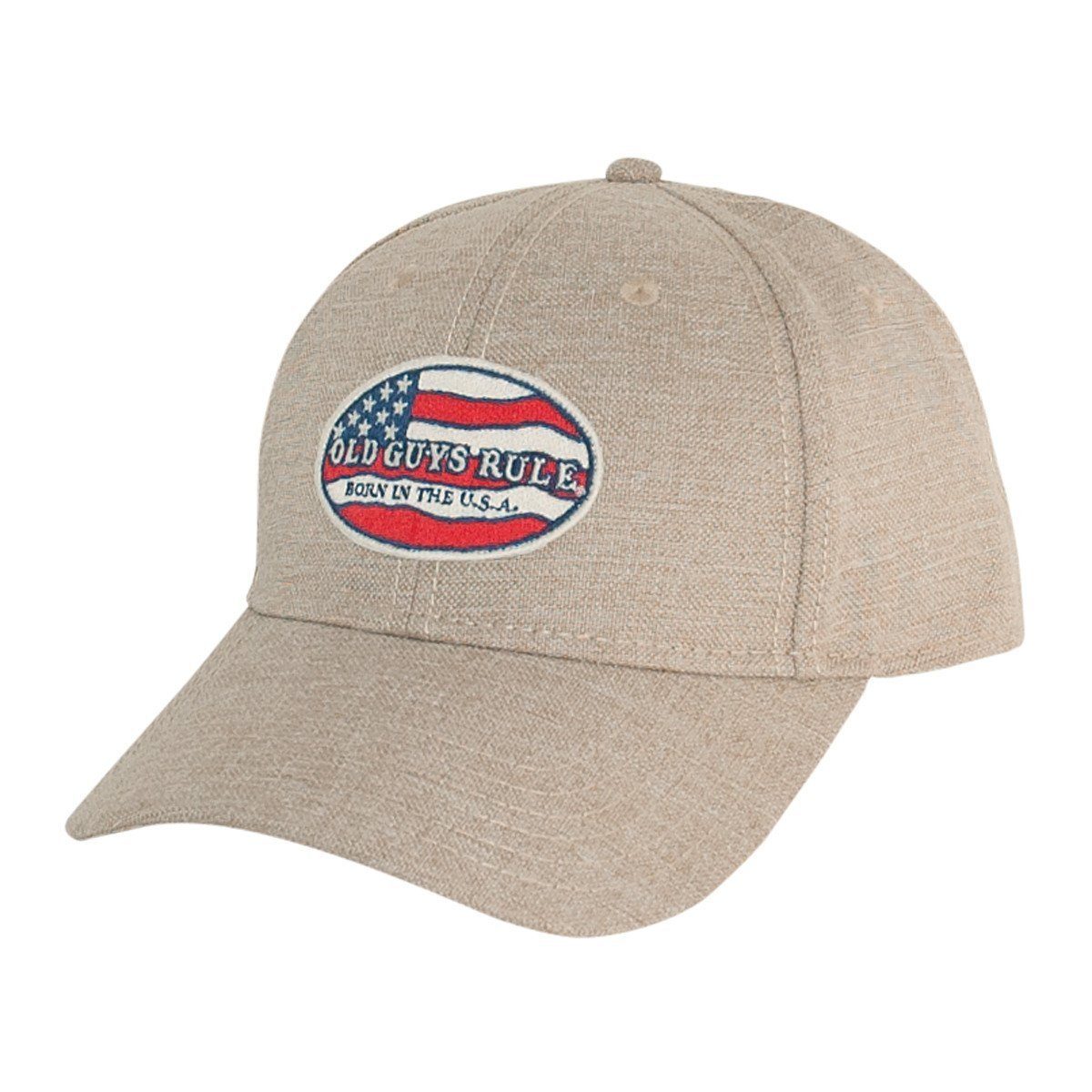 Old Guys Rule - Born In The USA - Khaki Hat - Front