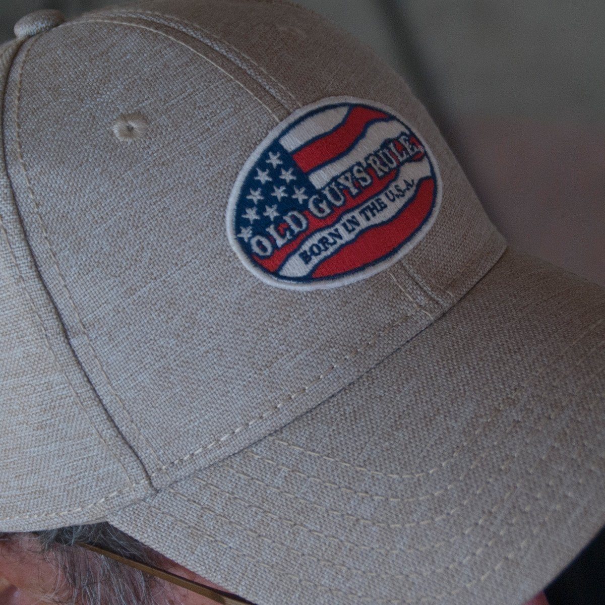 Old Guys Rule - Born In The USA - Khaki Hat