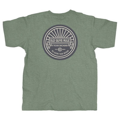 Old Guys Rule - It Took Decades - Heather Military Green T-Shirt - Main View