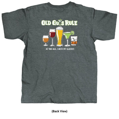Old Guys Rule - Need Glasses - Dark Heather T-Shirt - Back View