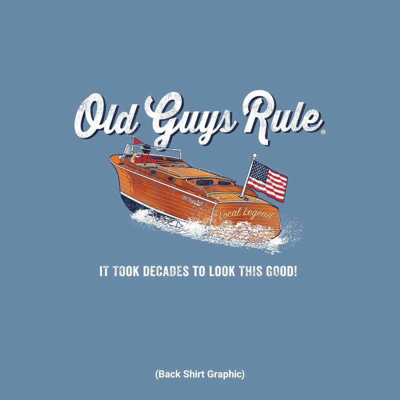 Old Guys Rule - It Took Decades - Lake Blue T-Shirt - Main View