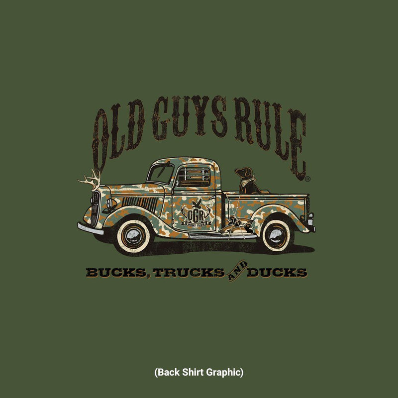 Old Guys Rule - Camo Truck - Military Green - Main View