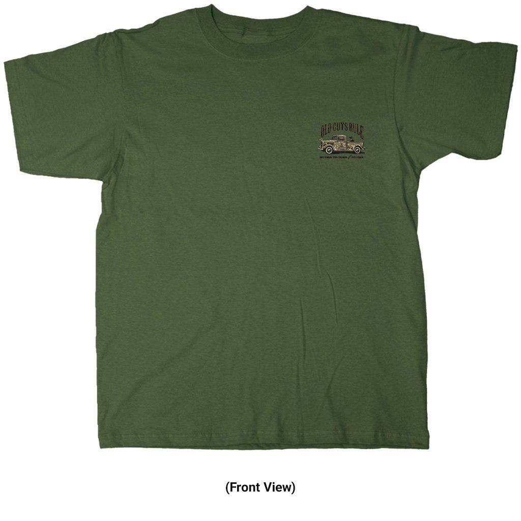Old Guys Rule - Camo Truck - Military Green - Front View