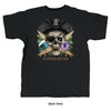 Old Guys Rule - Pirate Skull - Black T-Shirt - Back View