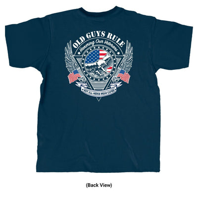 Old Guys Rule - Veteran Eagle - Navy T-Shirt - Back View