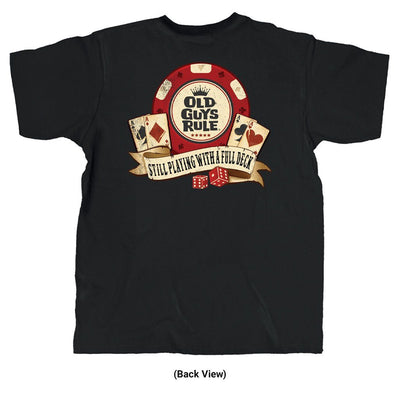 Old Guys Rule - Poker Chip - Black T-Shirt - Back View