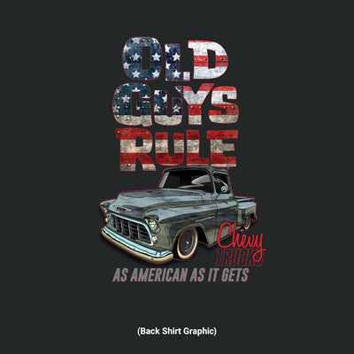 Old Guys Rule - American As It Gets - Black T-Shirt - Back Graphic