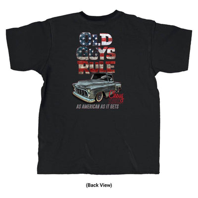 Old Guys Rule - American As It Gets - Black T-Shirt - Back View