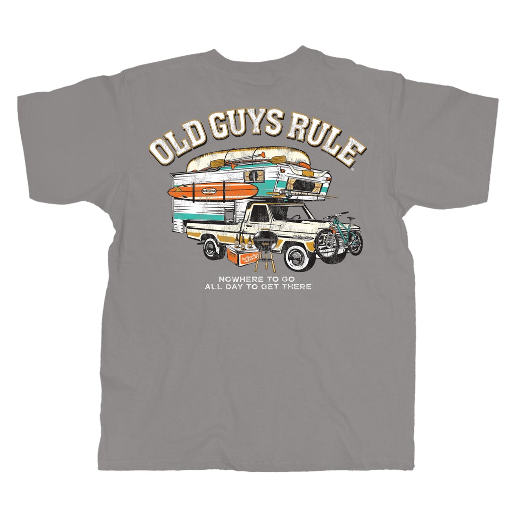 Old Guys Rule - Nowhere Vacation - Gravel T-Shirt - Main View