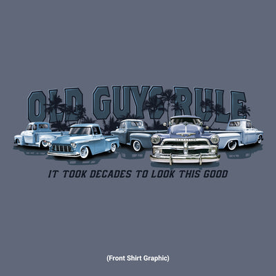 Old Guys Rule - Truck Band - Indigo Blue T-Shirt - Front Graphic