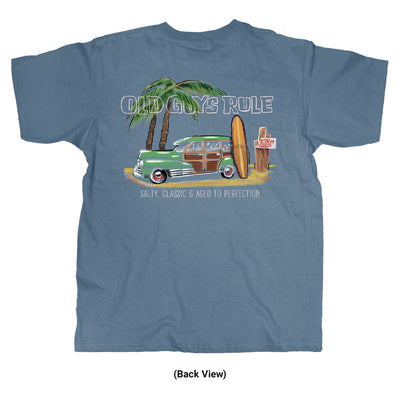 Old Guys Rule - Beach Cruiser - Indigo Blue T-Shirt - Back View