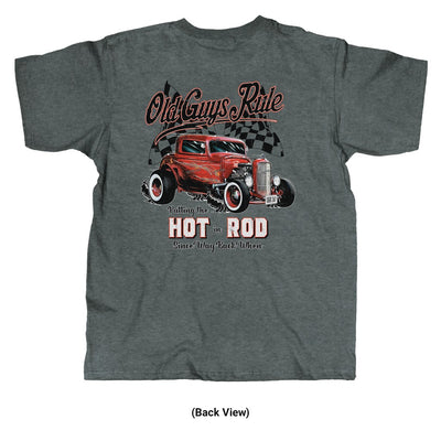 Old Guys Rule - Hot In Rod - Gravel T-Shirt- Back View