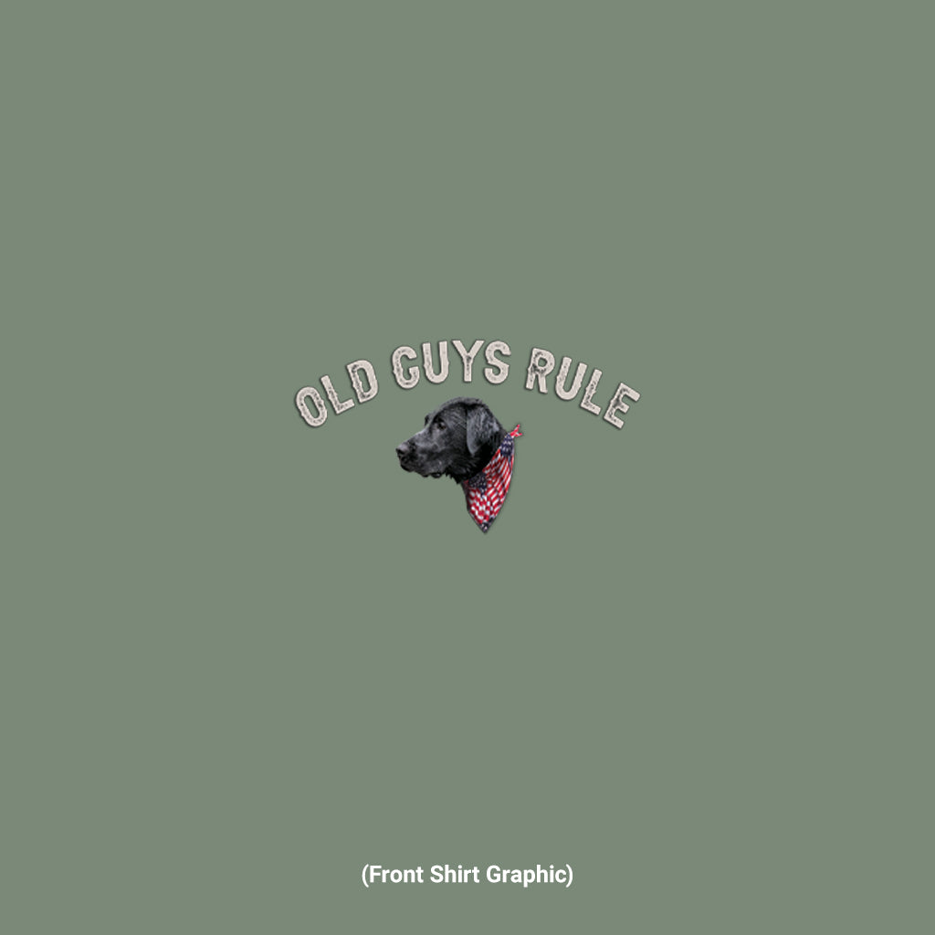 Old Guys Rule - Born & Bred - Heather Military Green T-Shirt - Front Graphic