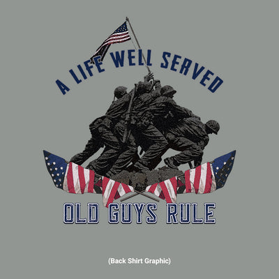 Old Guys Rule - Well Served - Gravel T-Shirt - Back Graphic
